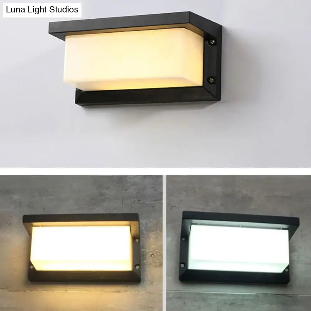 Black Rectangle Outdoor Light
