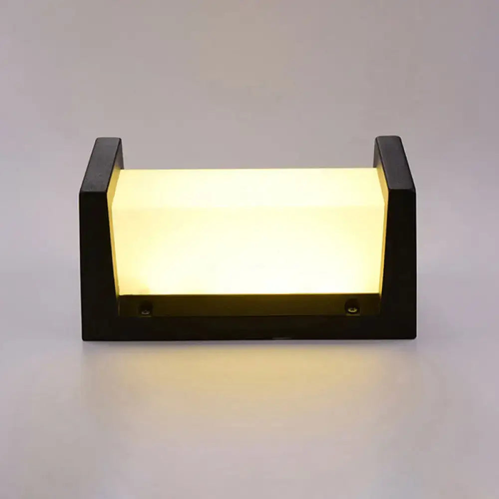 Black Rectangle Outdoor Light