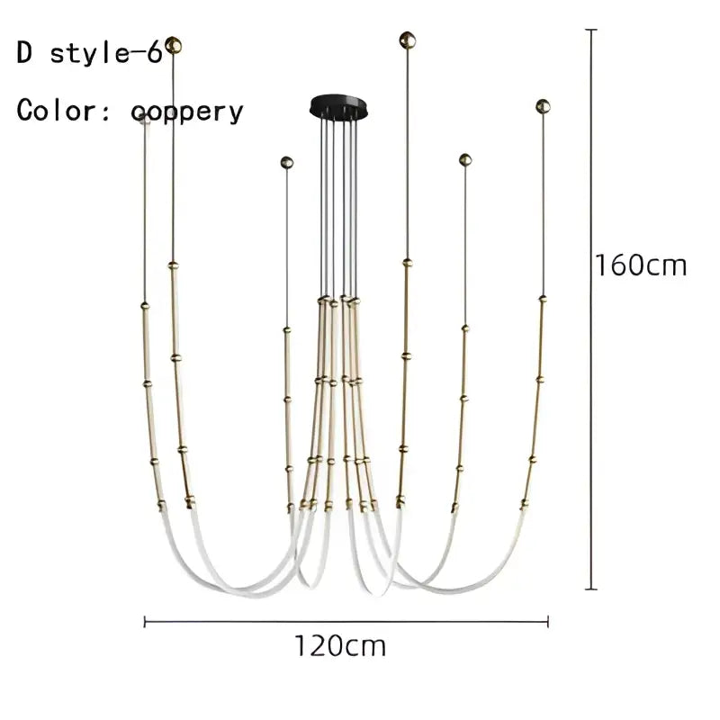 Black LED Line Chandelier