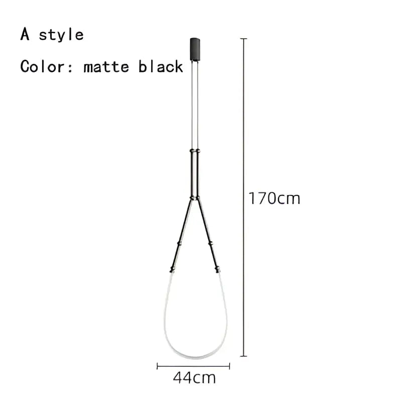 Black LED Line Chandelier