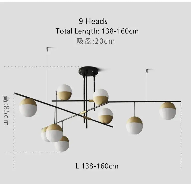 Black Glass Linear Chandelier