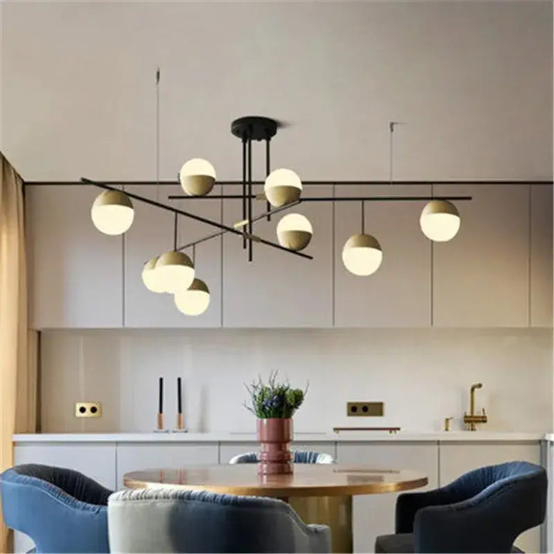 Black Glass Linear Chandelier