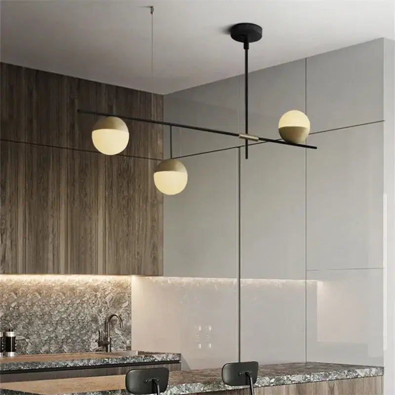 Black Glass Linear Chandelier