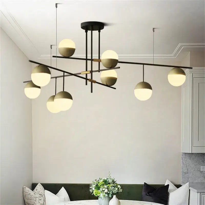 Black Glass Linear Chandelier