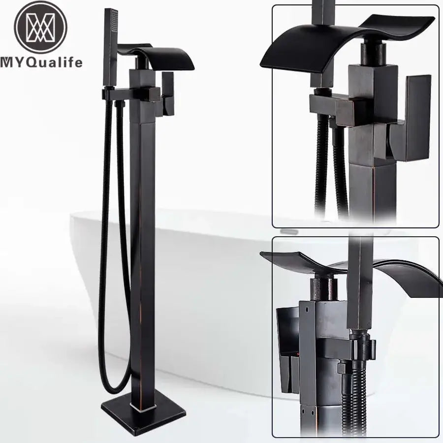Black Waterfall Bathtub Faucet