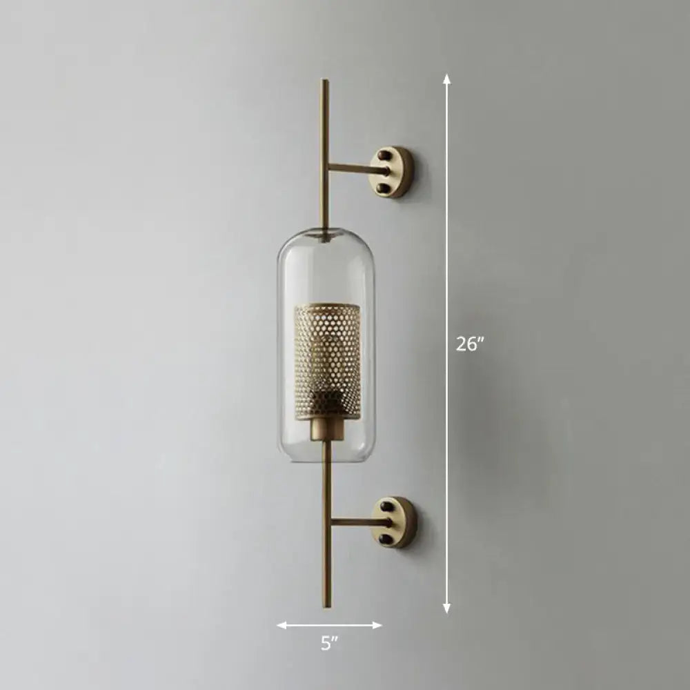 Iron Mesh Glass Sconce