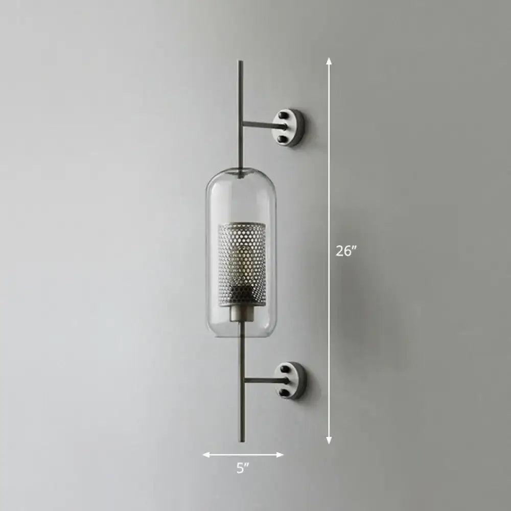 Iron Mesh Glass Sconce