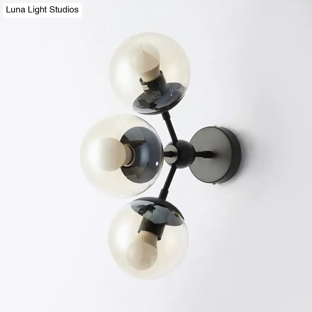 Black Glass Bathroom Sconce