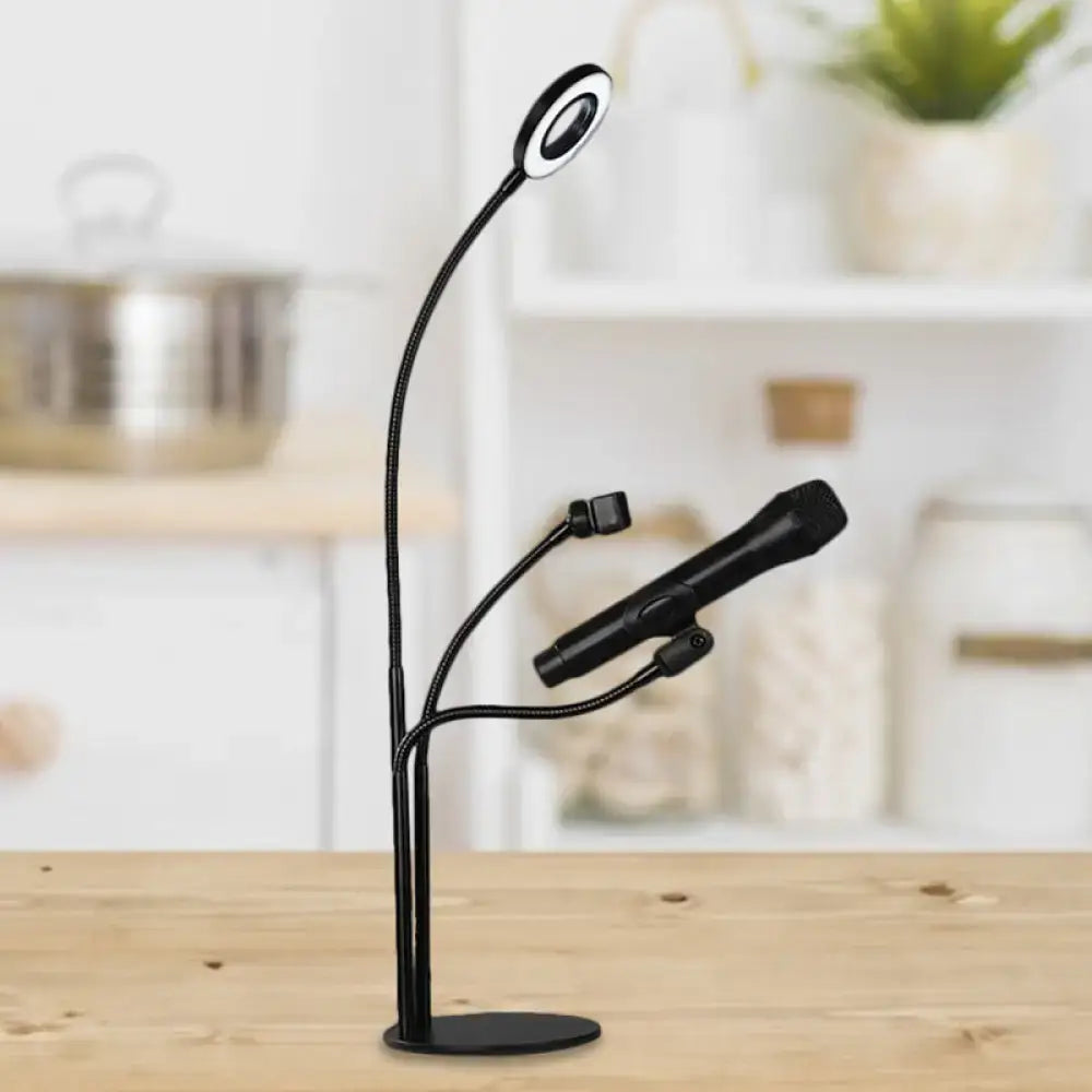 Black Metal Industrial USB Vanity Light