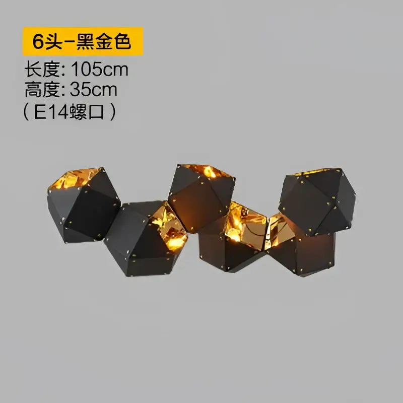 Black Geometric DNA Chandelier