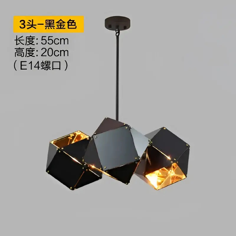 Black Geometric DNA Chandelier