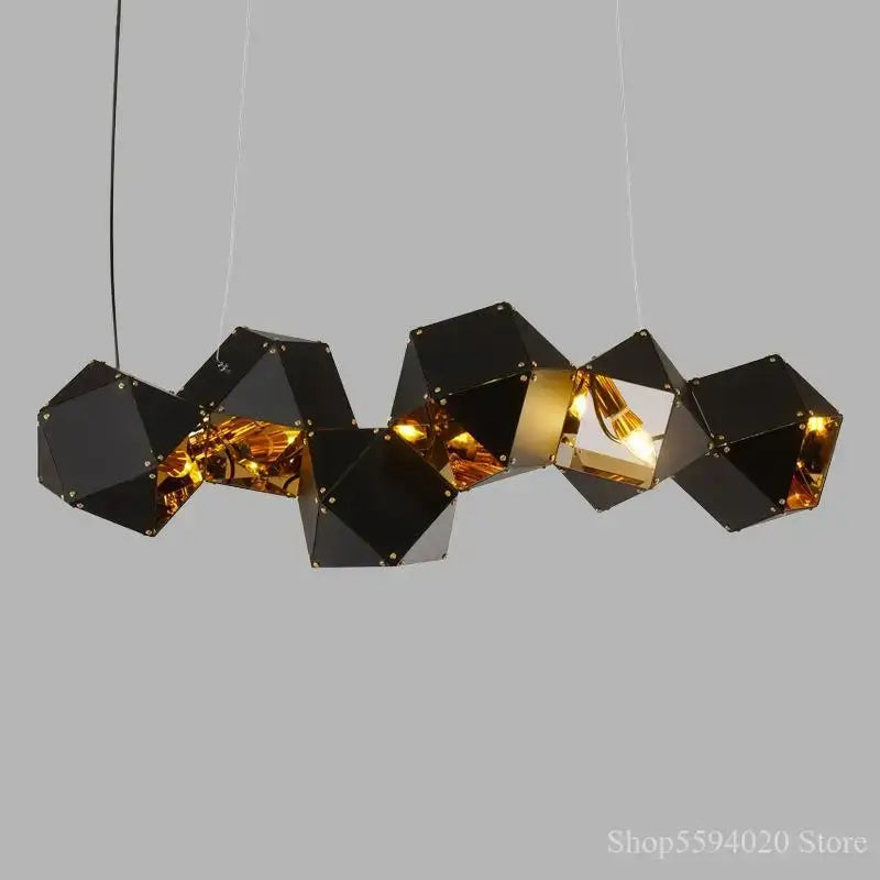Black Geometric DNA Chandelier