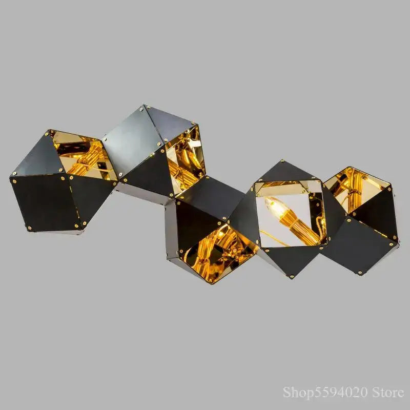 Black Geometric DNA Chandelier