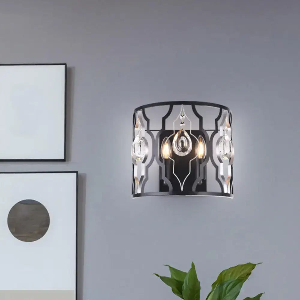 Black Crystal Droplet Wall Sconce