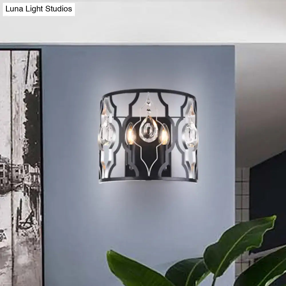 Black Crystal Droplet Wall Sconce
