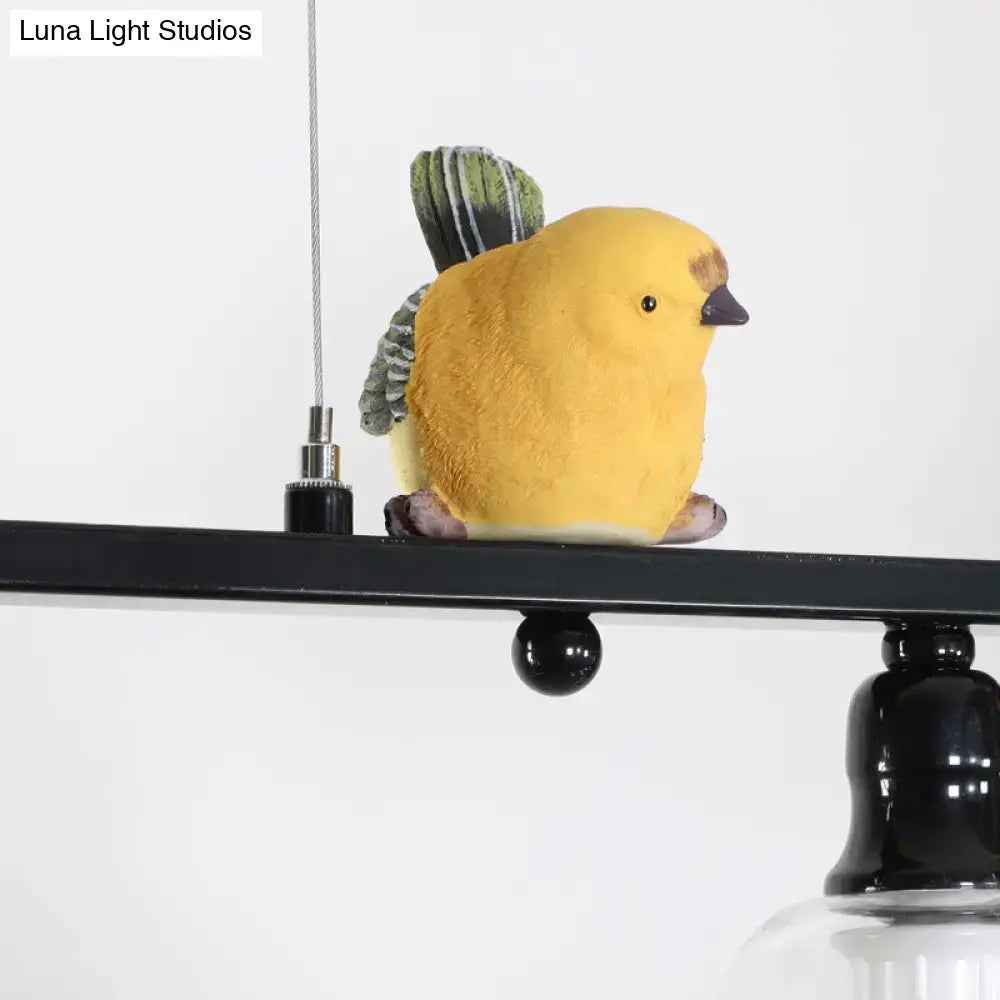 Black Metal Bird Pendant Light