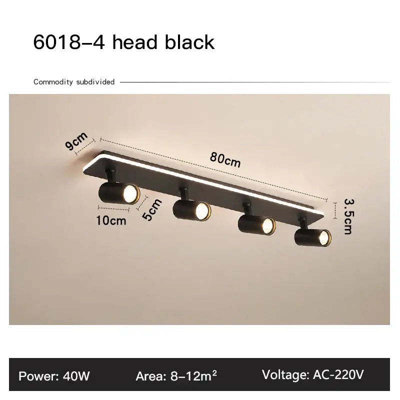 Black LED Ceiling Track Light