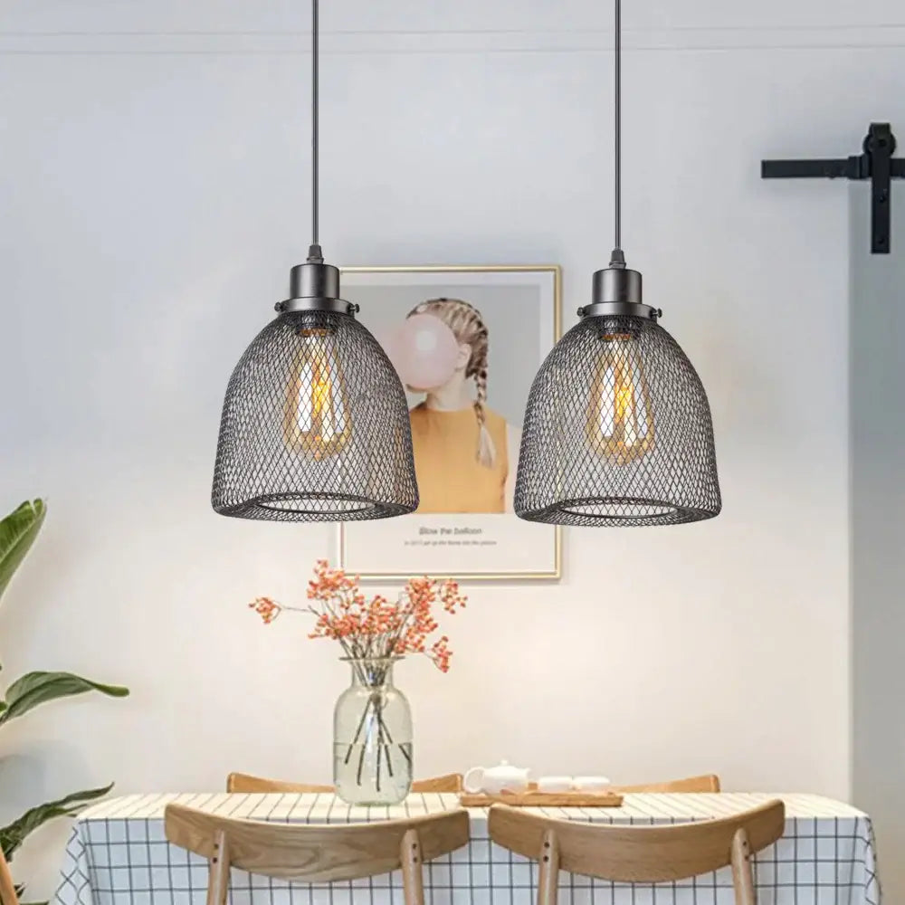 Black Metal Mesh Chandelier