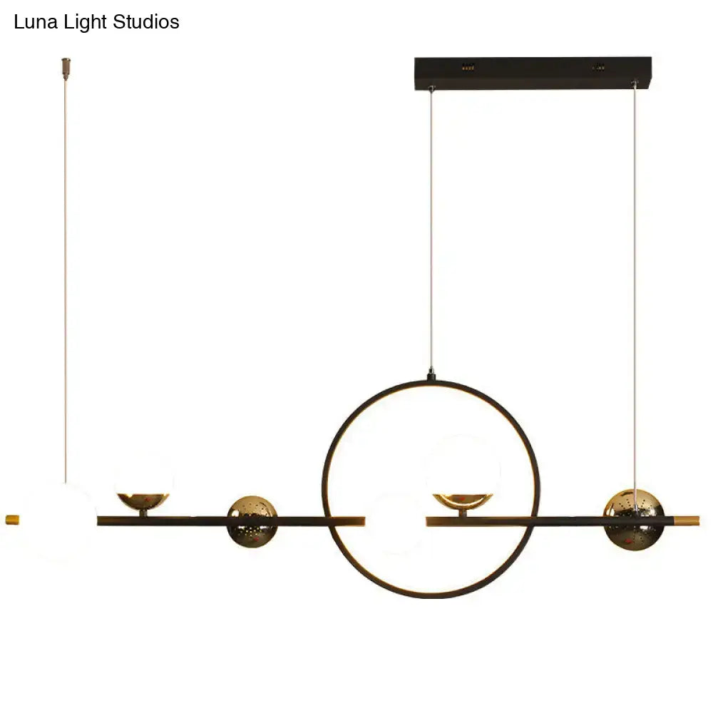 Black Metal Spherical Glass Pendant Light
