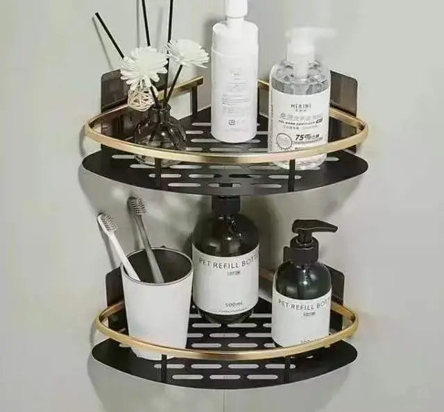 Black Metal Corner Shelves
