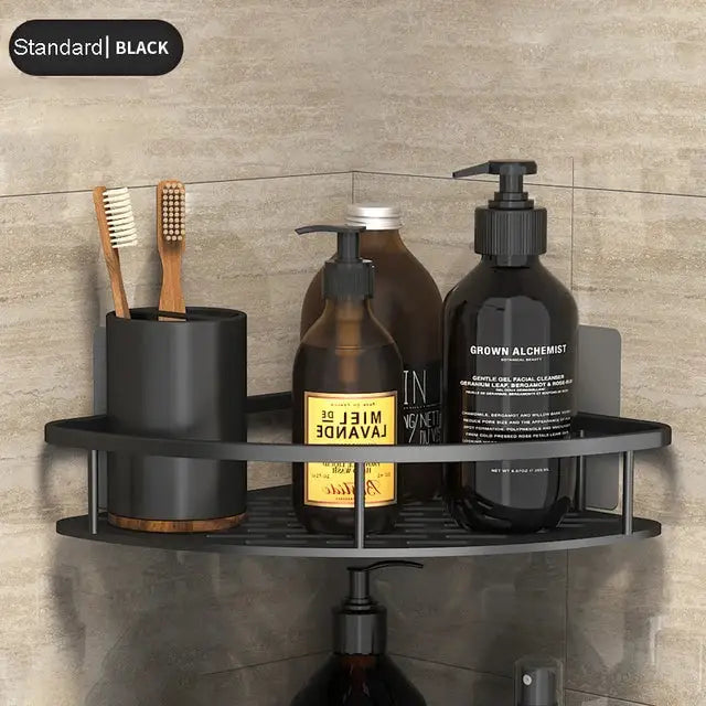 Black Metal Corner Shelves