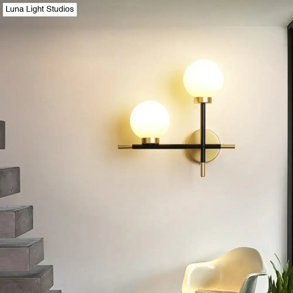 Black Milk Glass Sconce