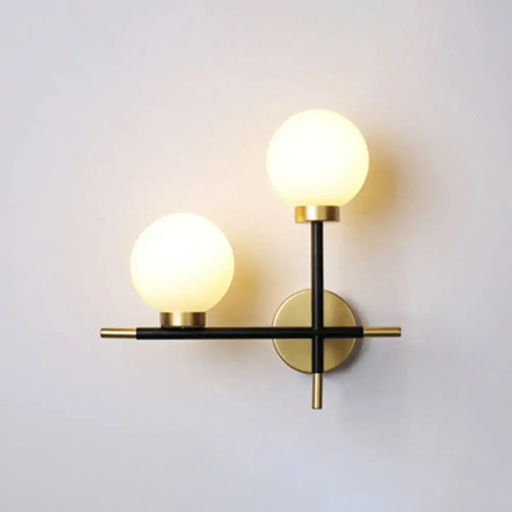 Black Milk Glass Sconce