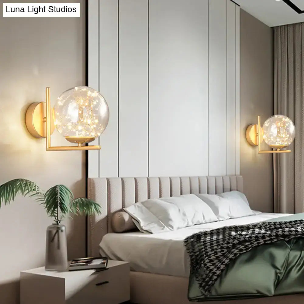 Black Globe Wall Sconce