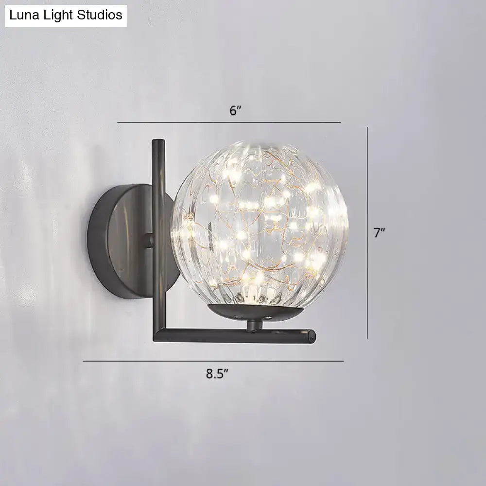 Black Globe Wall Sconce