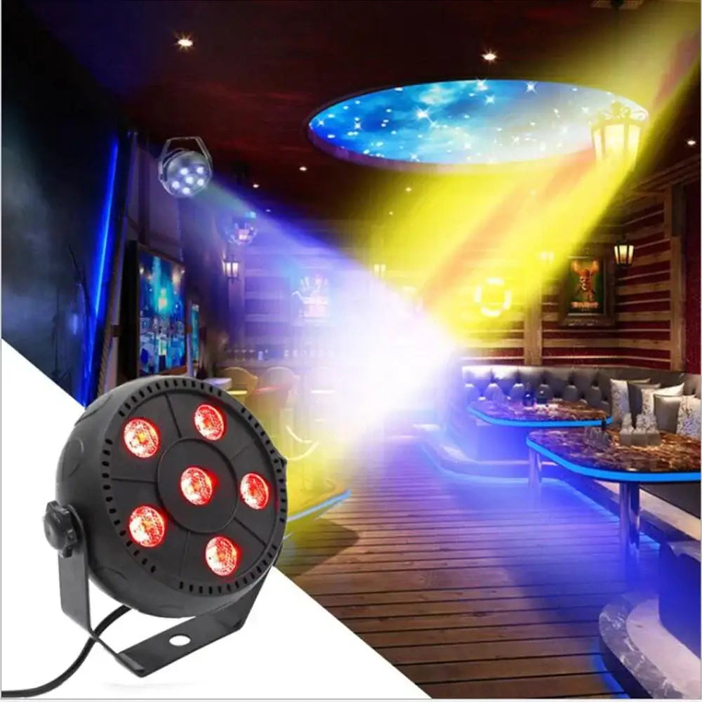 Black Sound-Activated LED Par Stage Lights