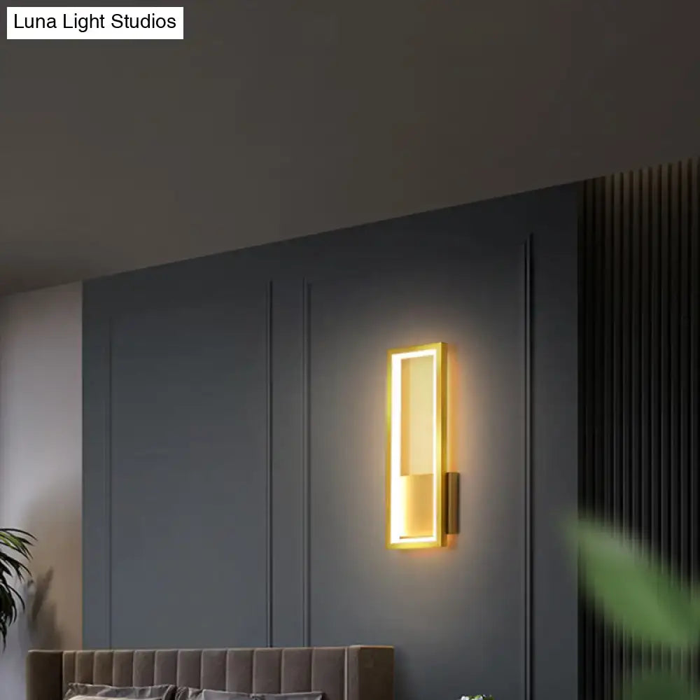 Black Rectangular LED Sconce