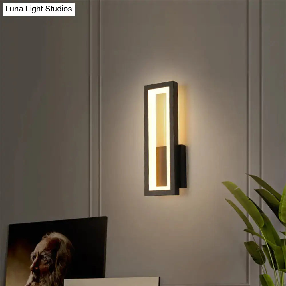 Black Rectangular LED Sconce