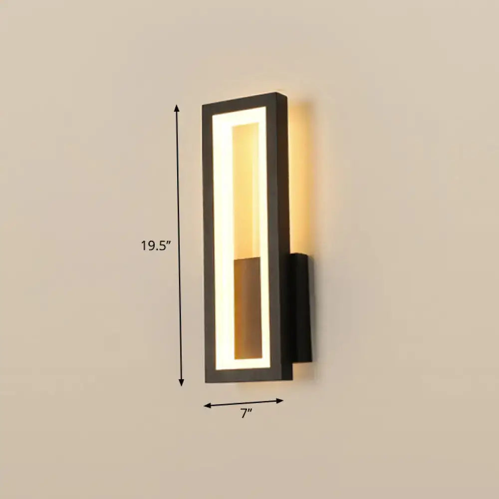Black Rectangular LED Sconce
