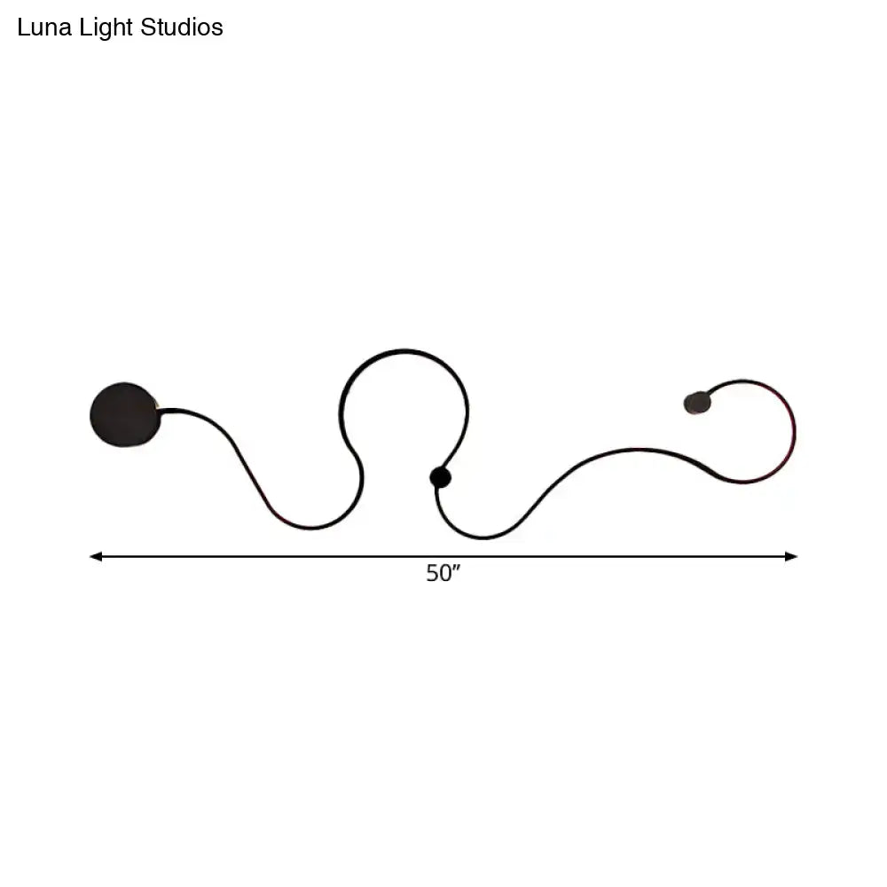 Black Modern Snake-Arm Wall Lamp