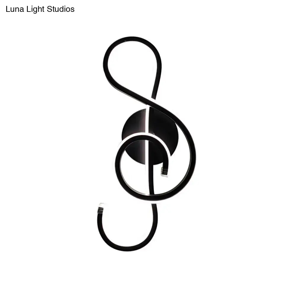 Black Music Note Sconce