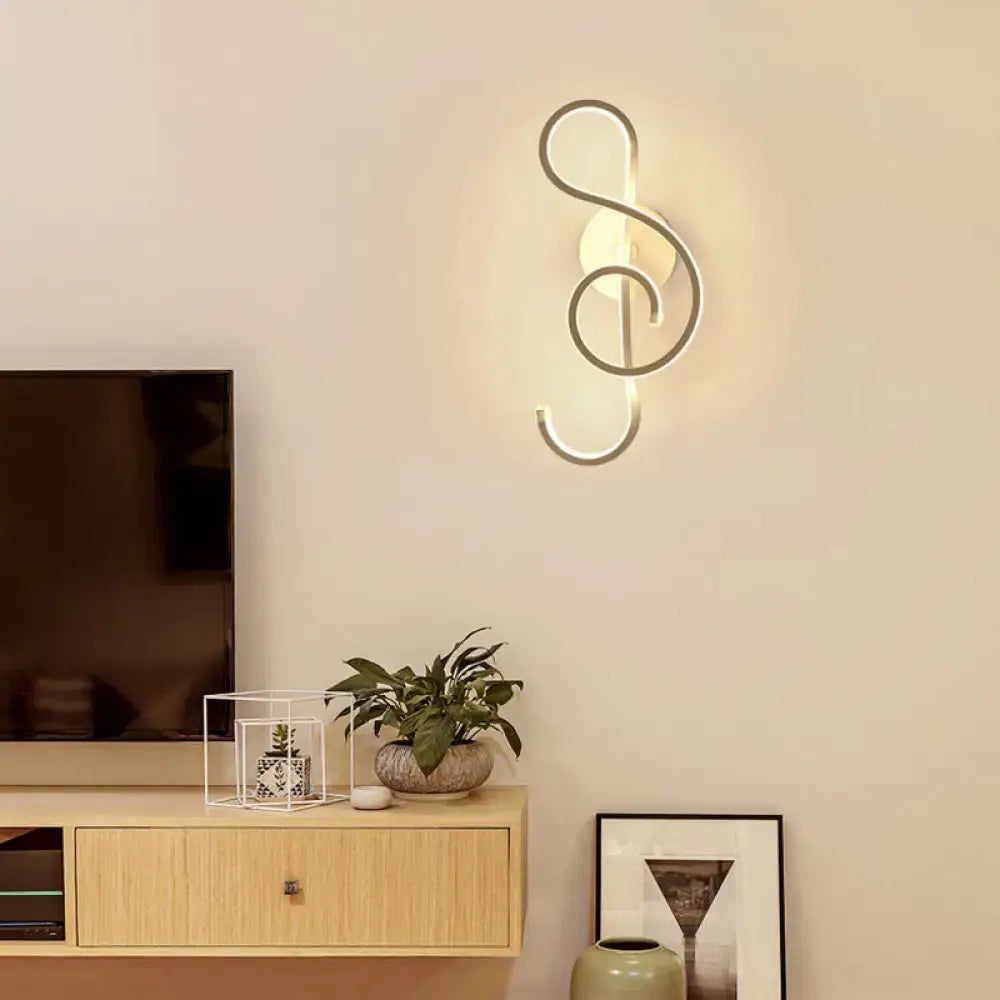 Black Music Note Sconce