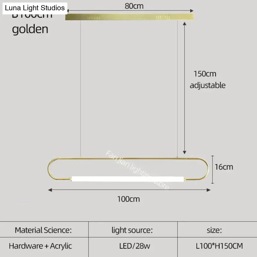 Black Nordic Iron Acrylic Bar Pendant Light
