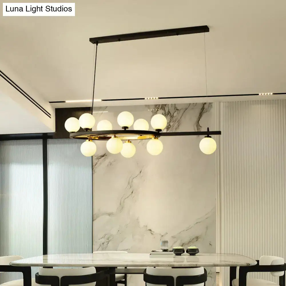 Black Oval Chandelier Light