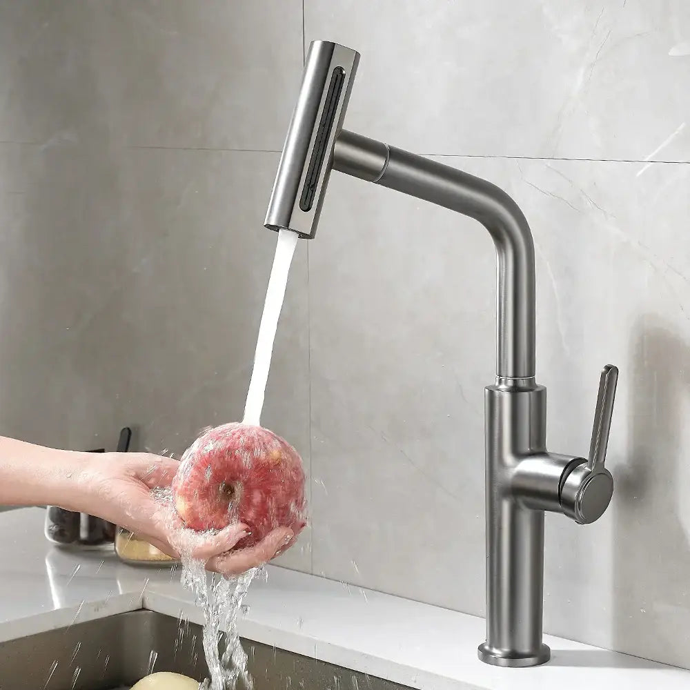 Black Waterfall Kitchen Faucet Pull-Out Sprayer