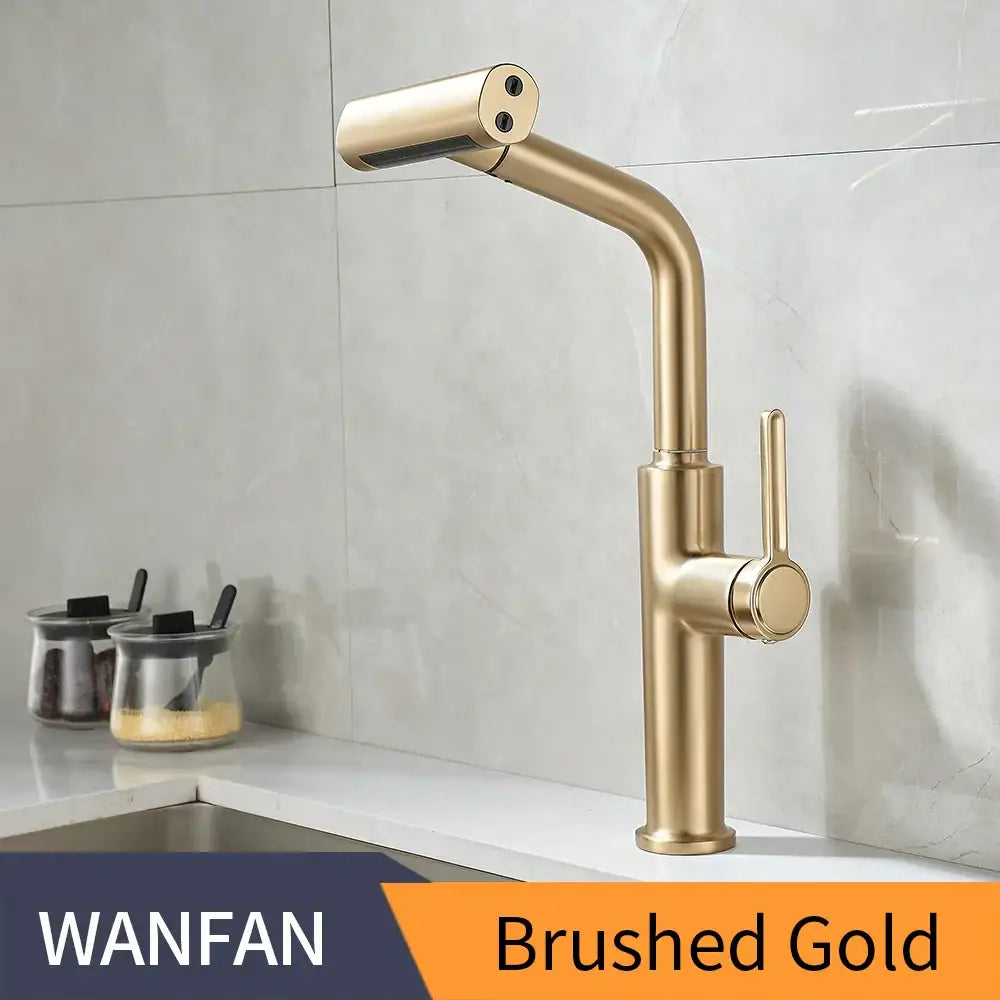 Black Waterfall Kitchen Faucet Pull-Out Sprayer