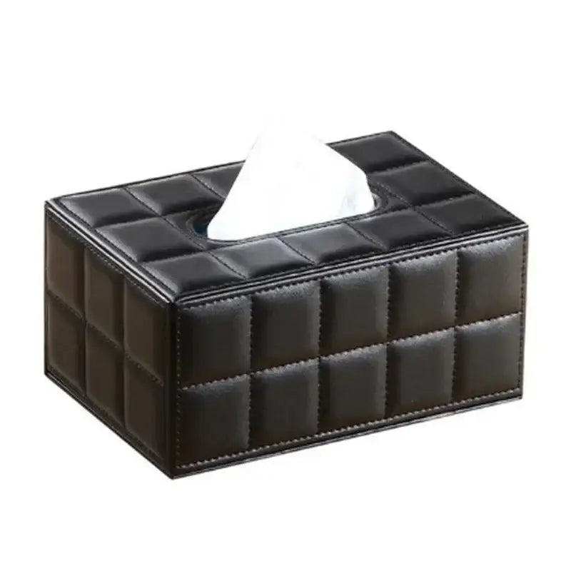 Black Leather Tissue Holder