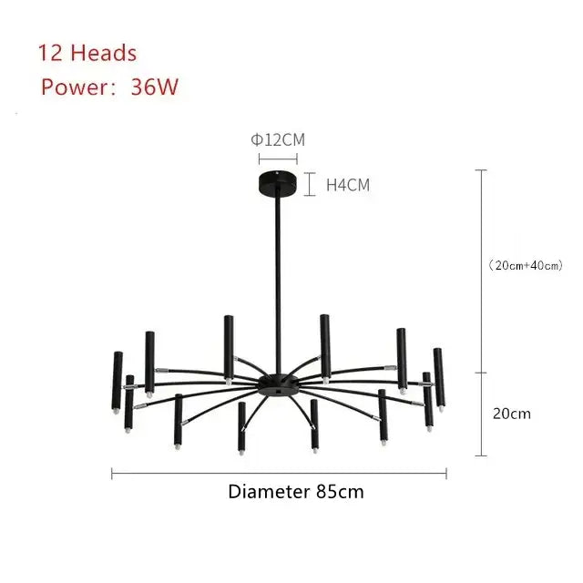 Black Radial LED Pendant