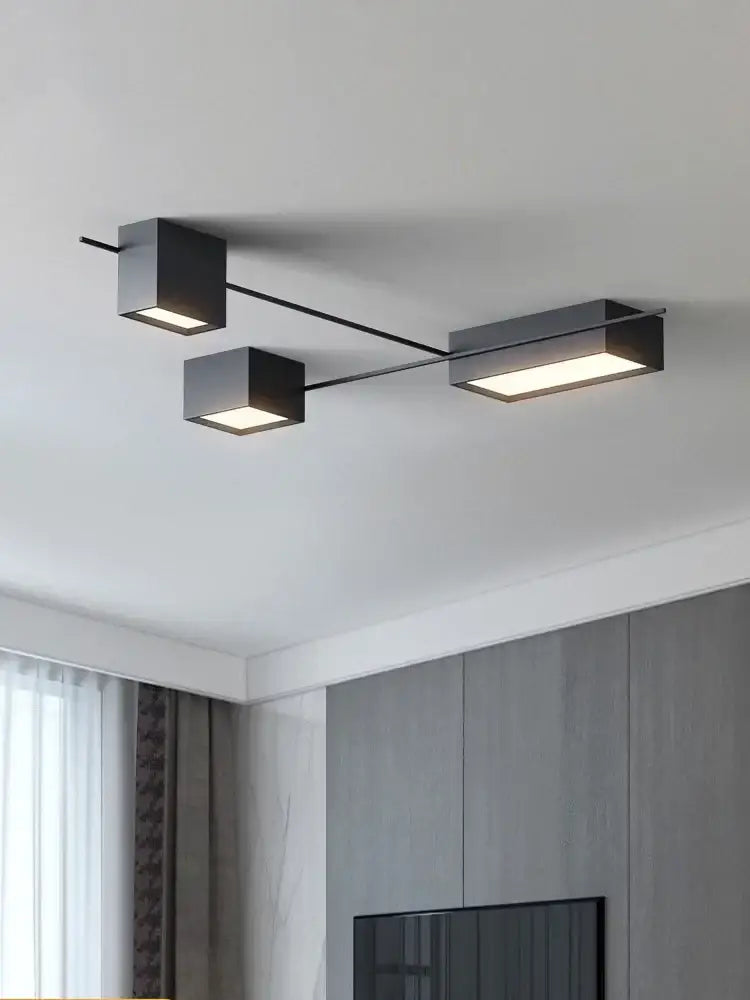 Black Cube Ceiling Lamp