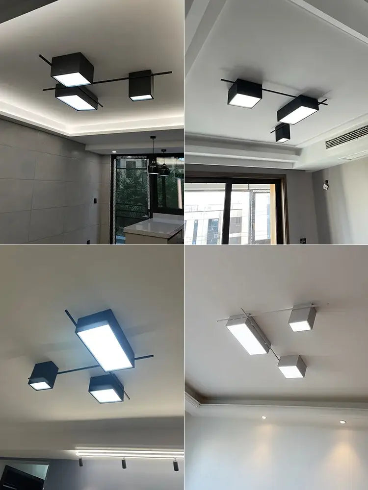 Black Cube Ceiling Lamp
