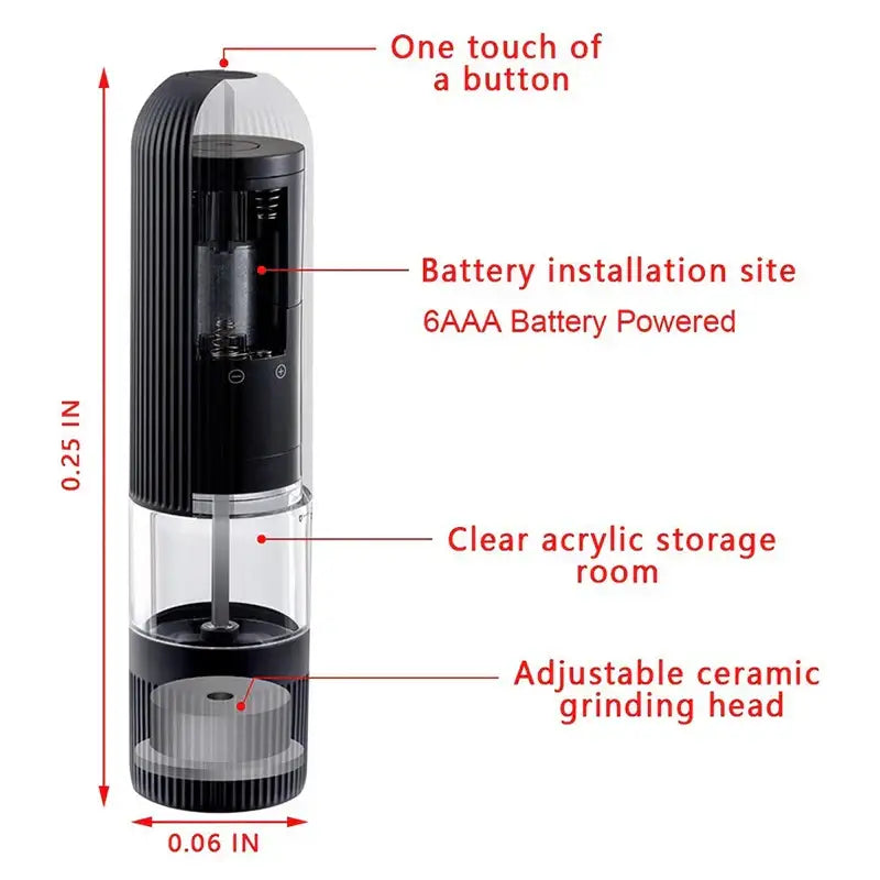 Black Automatic Spice Grinder