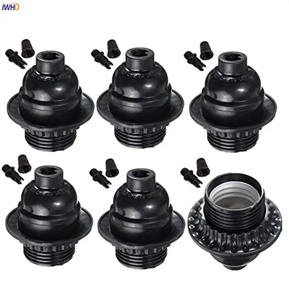 Black Ribbed Bulb Holder