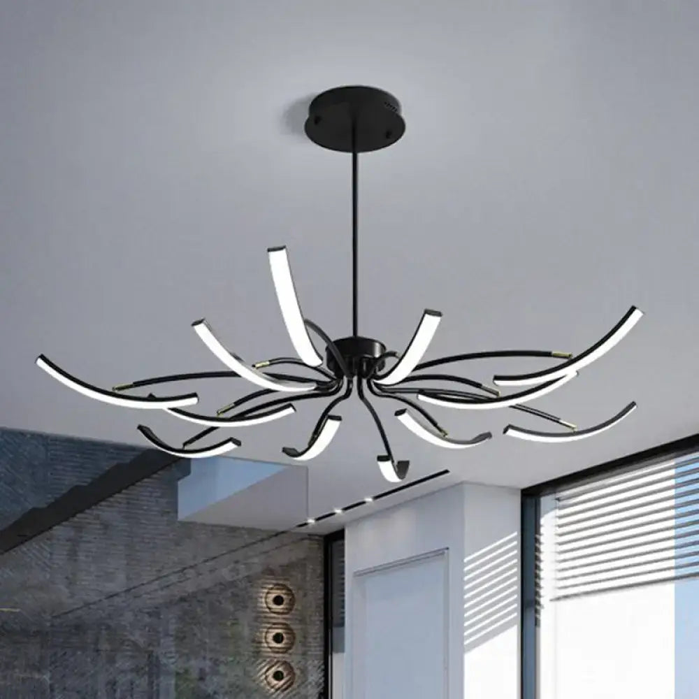 Black Rotating LED Chandelier