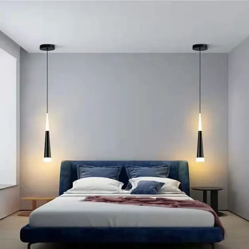 Silver Conical Pendant Light for Kitchen Islands