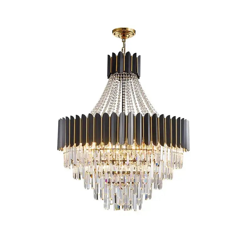 Black Crystal LED 150cm Chandelier