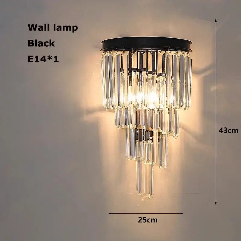 Black Crystal LED 150cm Chandelier